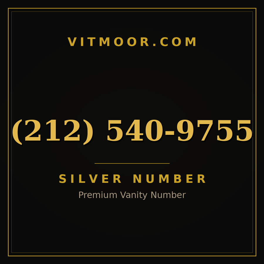 VITMOOR Silver premium number (212) 540-9755
