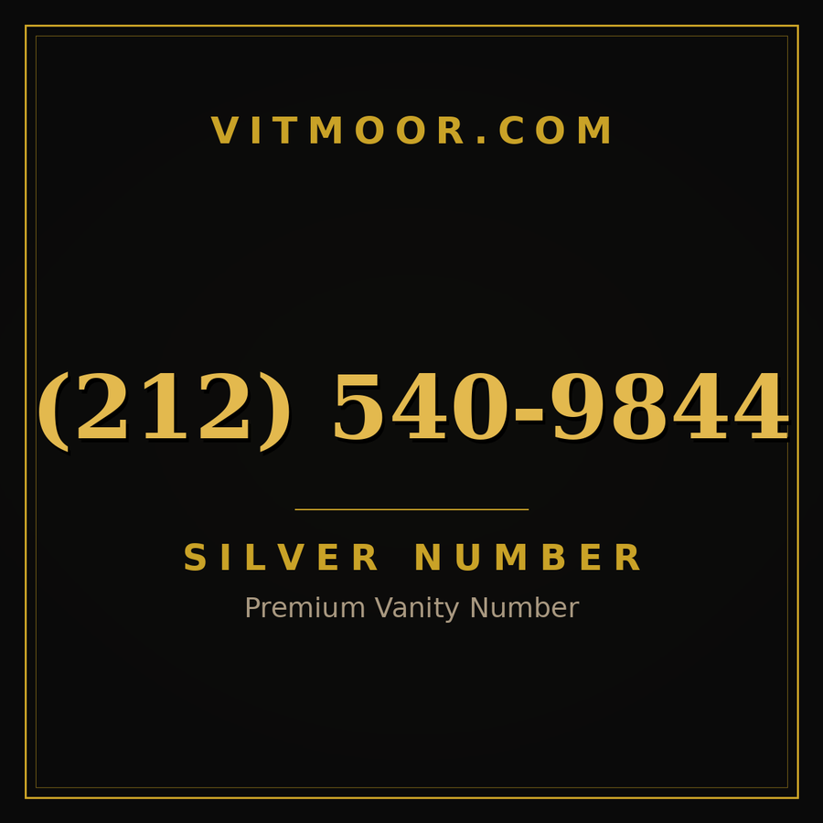 VITMOOR Silver premium number (212) 540-9844