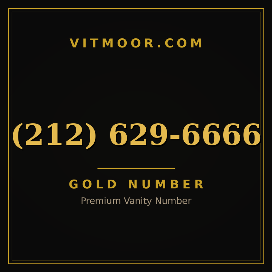 VITMOOR Gold premium number (212) 629-6666