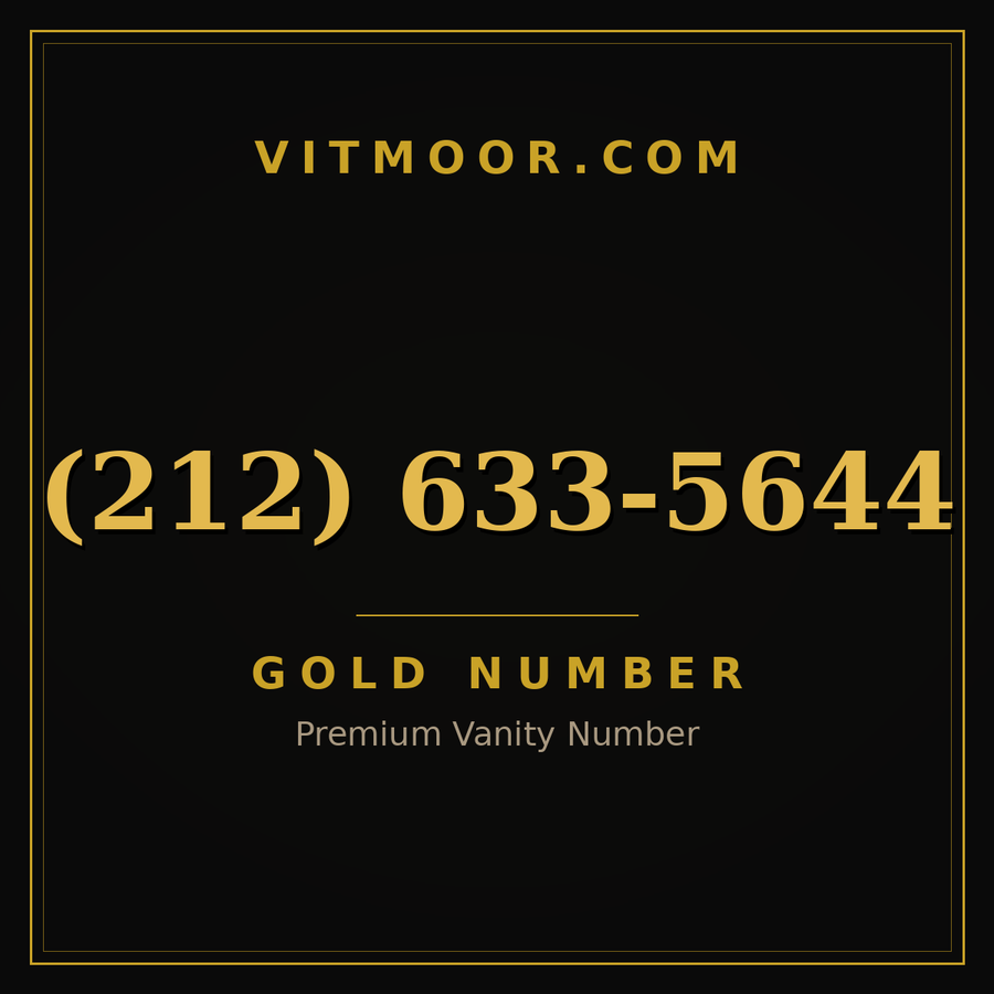 VITMOOR Gold premium number (212) 633-5644