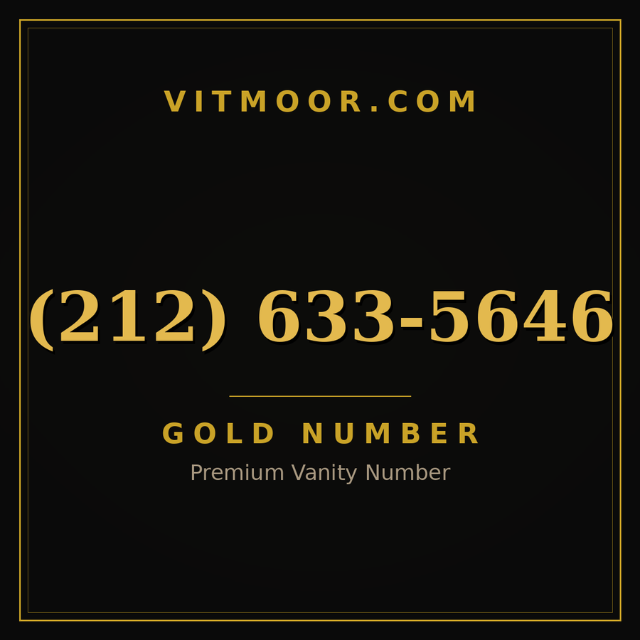 VITMOOR Gold premium number (212) 633-5646