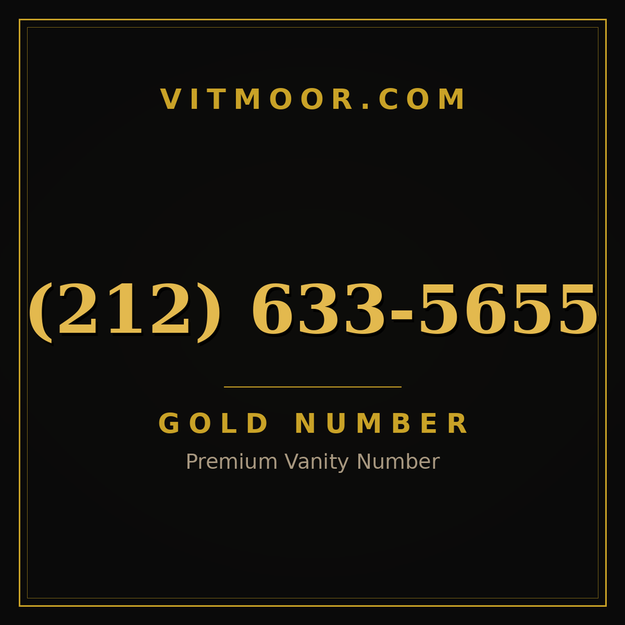 VITMOOR Gold premium number (212) 633-5655
