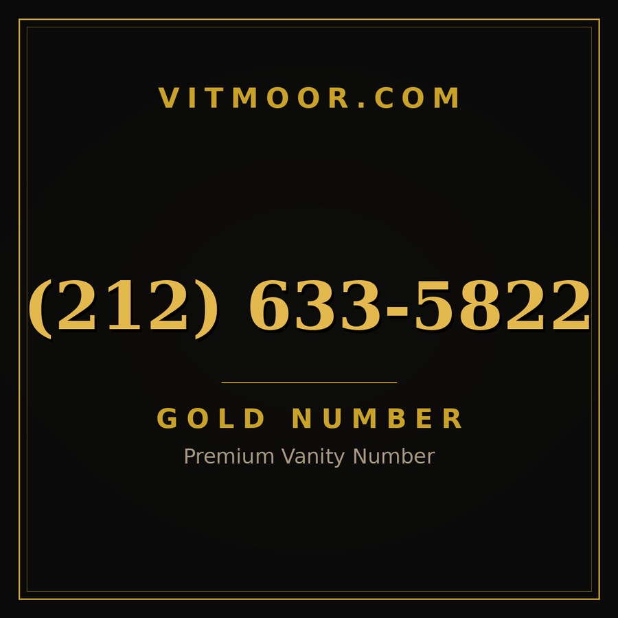 VITMOOR Gold premium number (212) 633-5822
