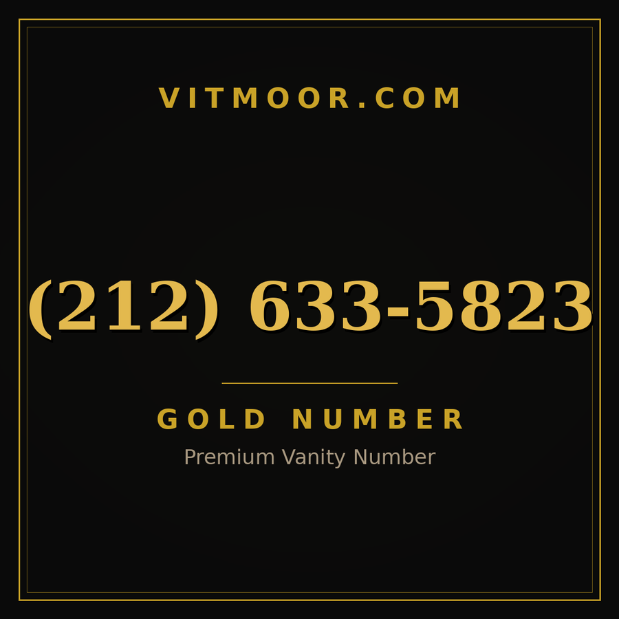 VITMOOR Gold premium number (212) 633-5823
