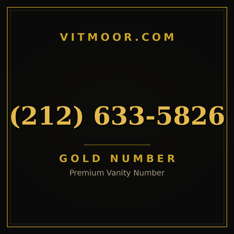VITMOOR Gold premium number (212) 633-5826
