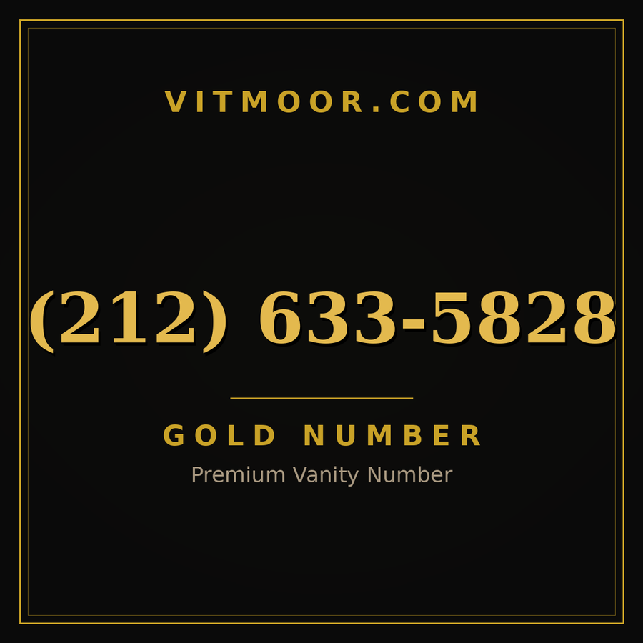 VITMOOR Gold premium number (212) 633-5828