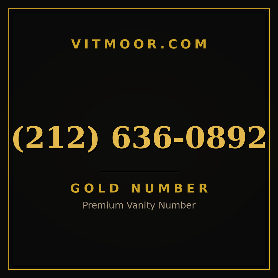 VITMOOR Gold premium number (212) 636-0892
