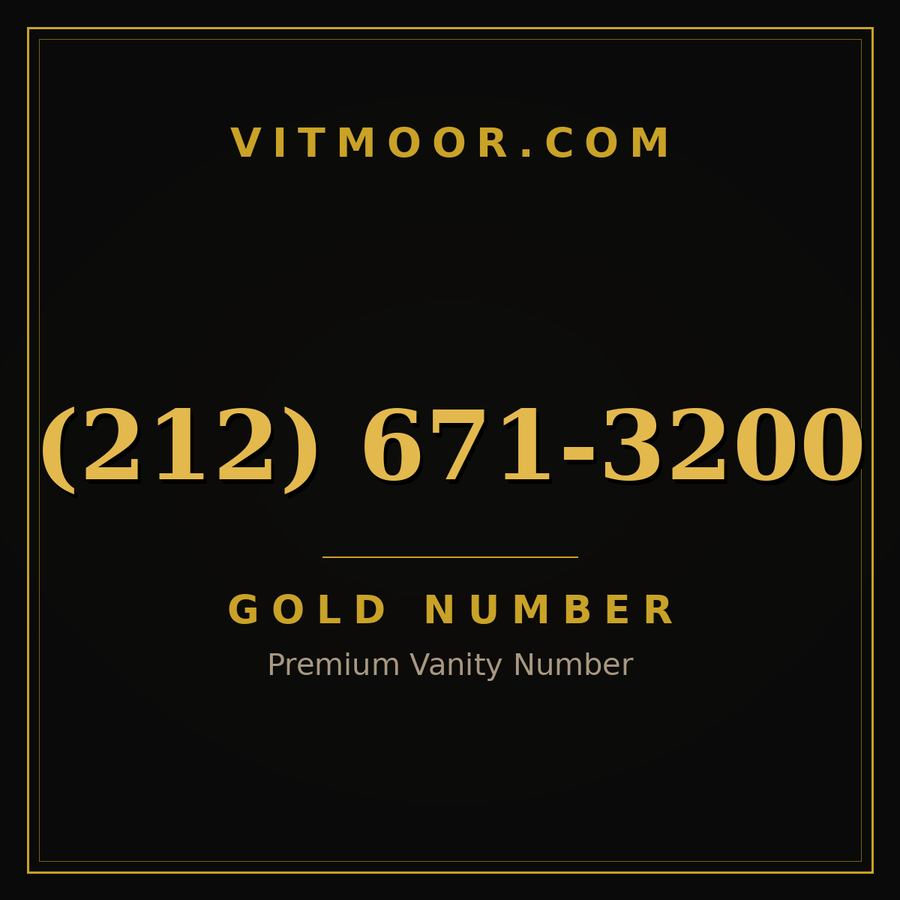 VITMOOR Gold premium number (212) 671-3200