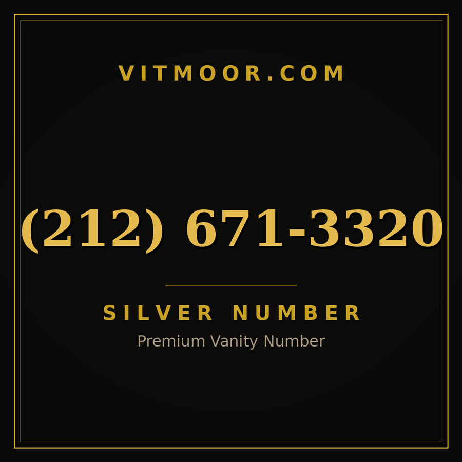 VITMOOR Silver premium number (212) 671-3320