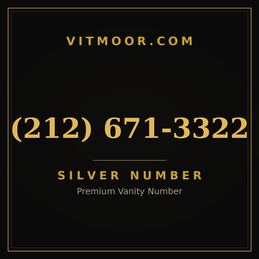 VITMOOR Silver premium number (212) 671-3322