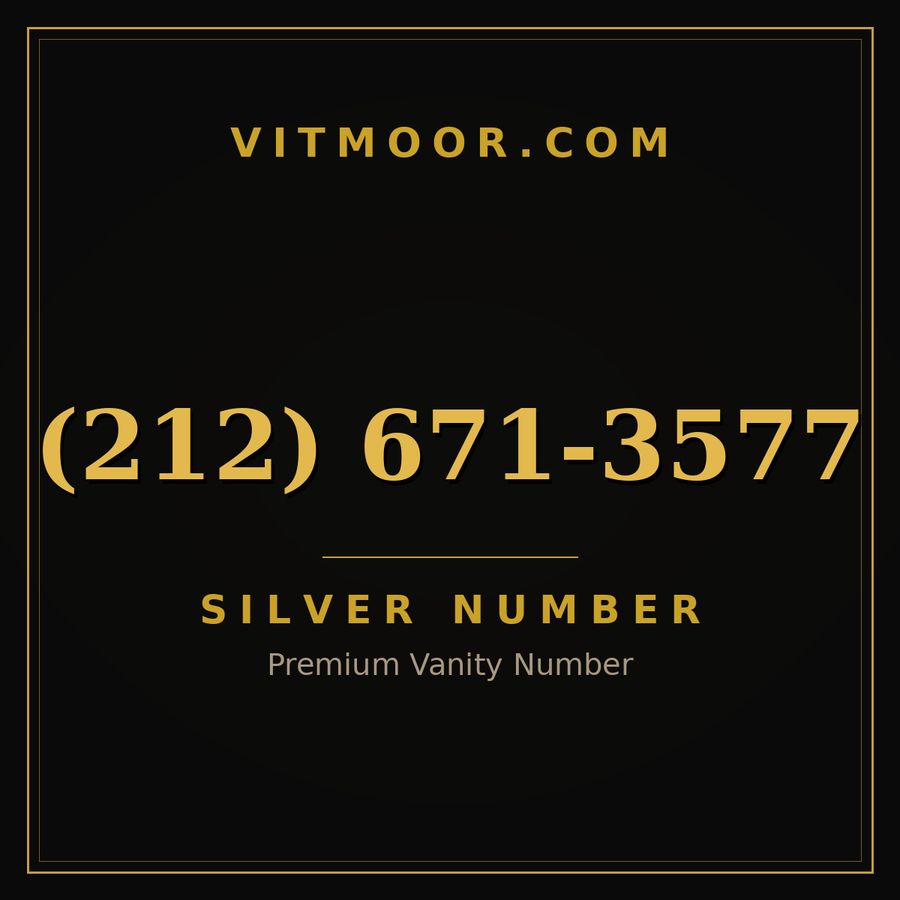 VITMOOR Silver premium number (212) 671-3577