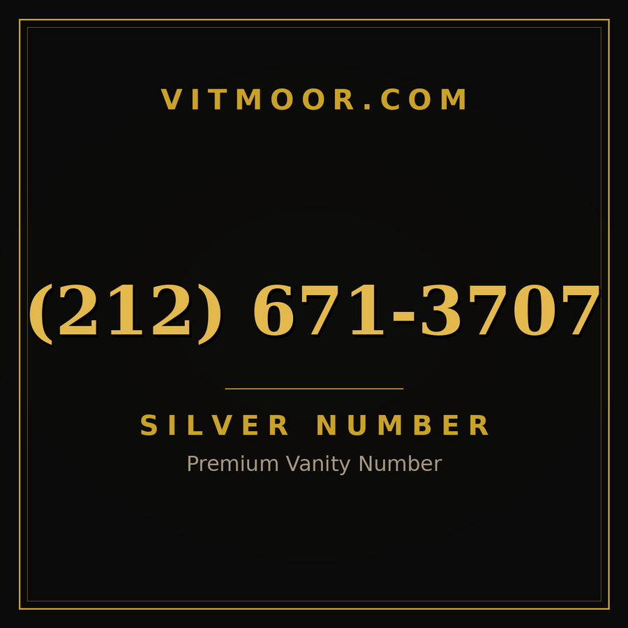 VITMOOR Silver premium number (212) 671-3707