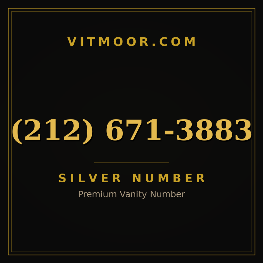 VITMOOR Silver premium number (212) 671-3883