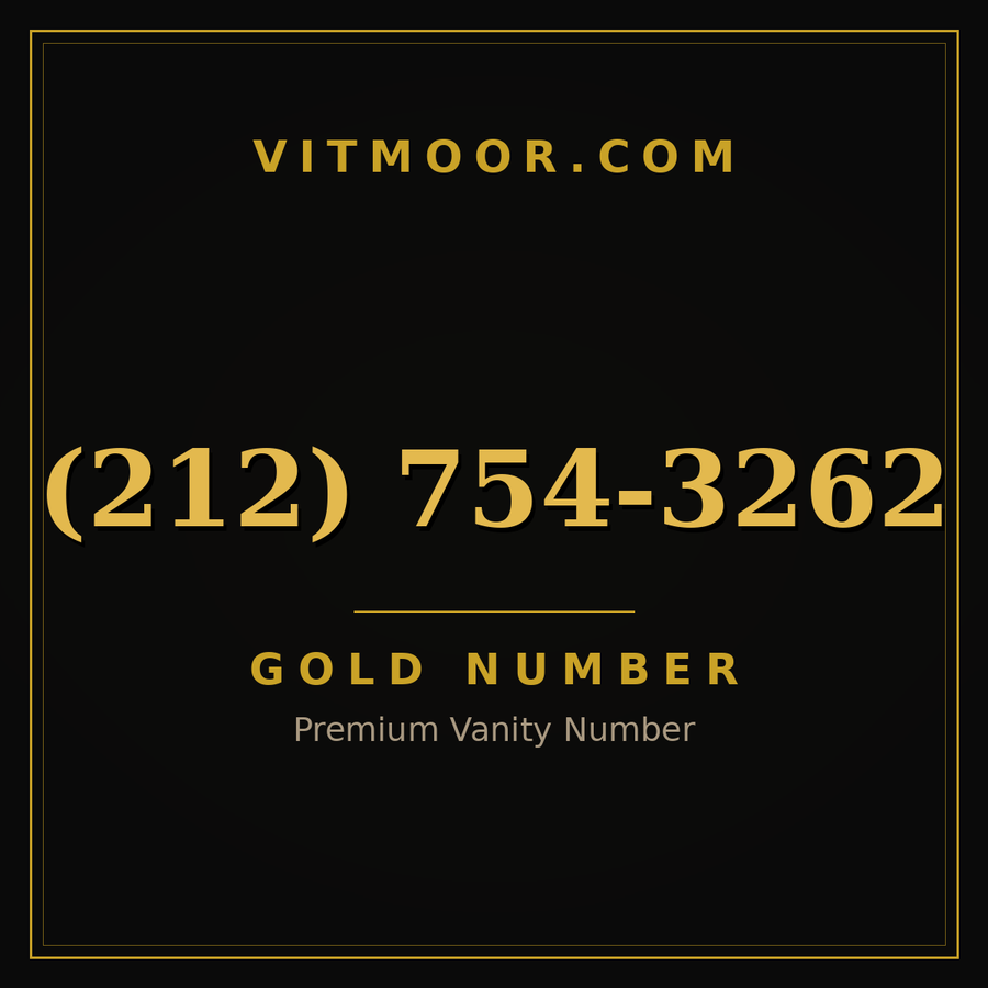 VITMOOR Gold premium number (212) 754-3262