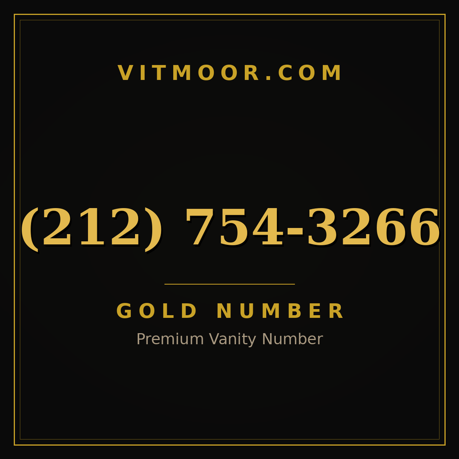VITMOOR Gold premium number (212) 754-3266