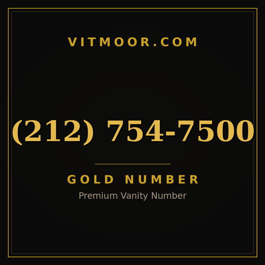 VITMOOR Gold premium number (212) 754-7500