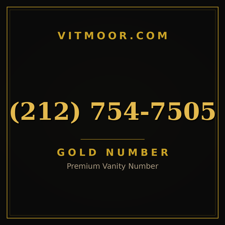 VITMOOR Gold premium number (212) 754-7505