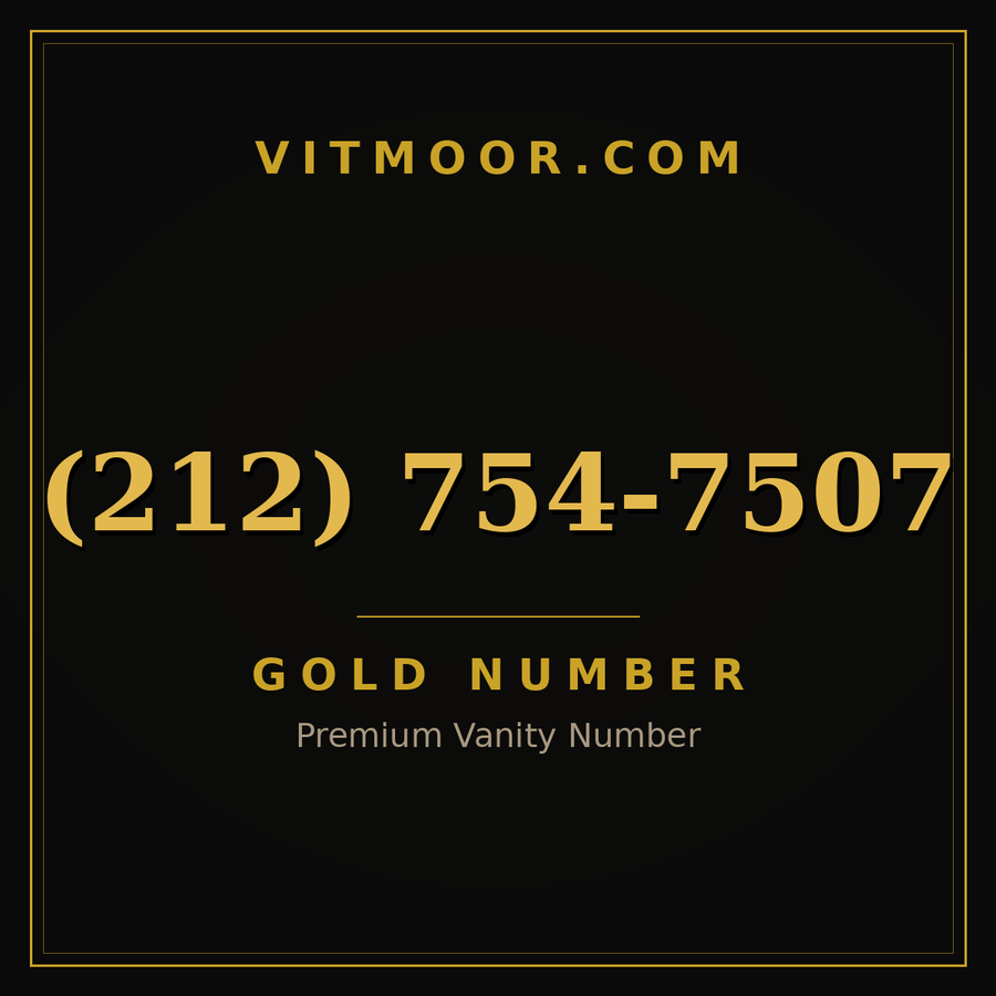 VITMOOR Gold premium number (212) 754-7507