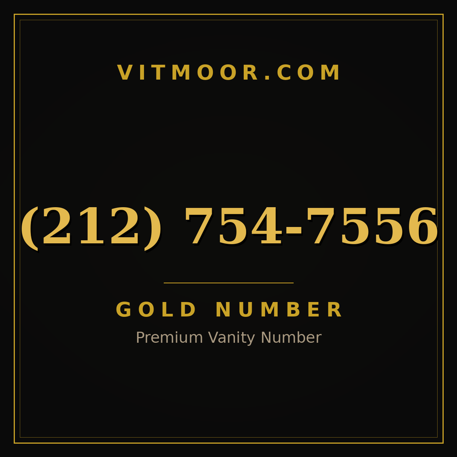 VITMOOR Gold premium number (212) 754-7556