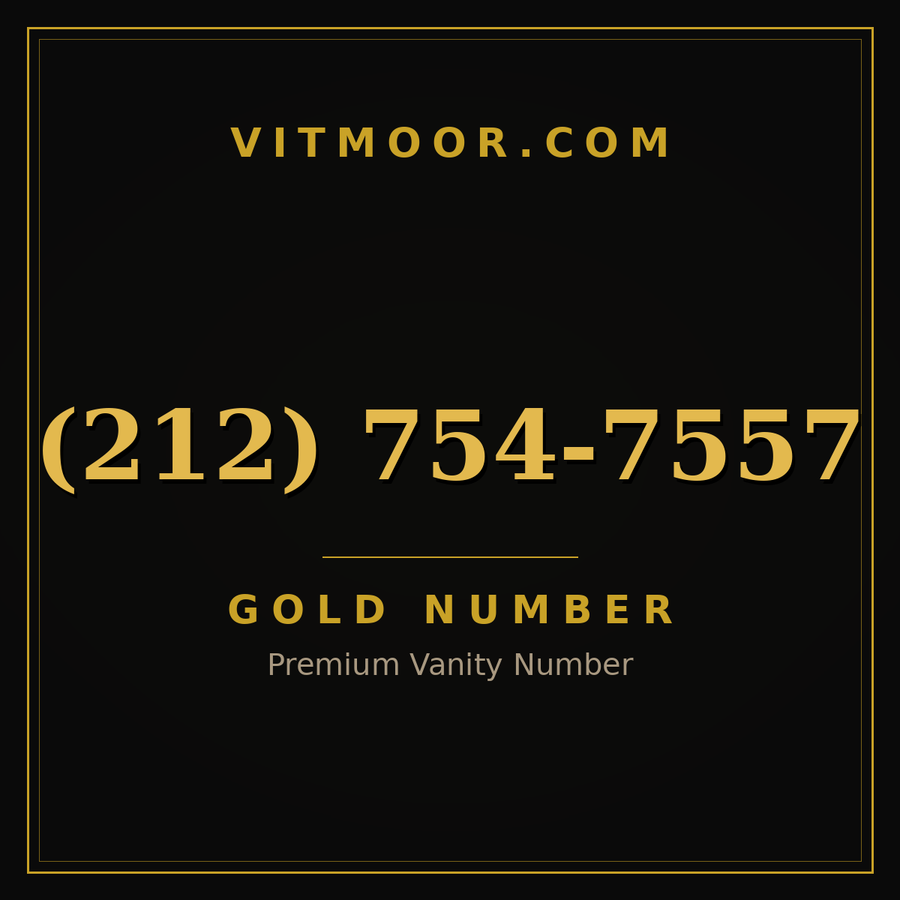 VITMOOR Gold premium number (212) 754-7557