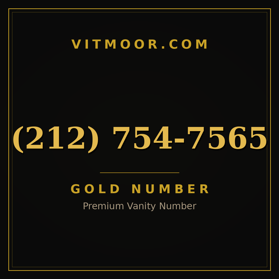 VITMOOR Gold premium number (212) 754-7565