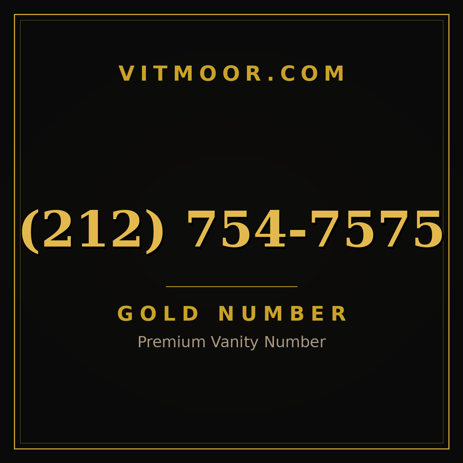 VITMOOR Gold premium number (212) 754-7575