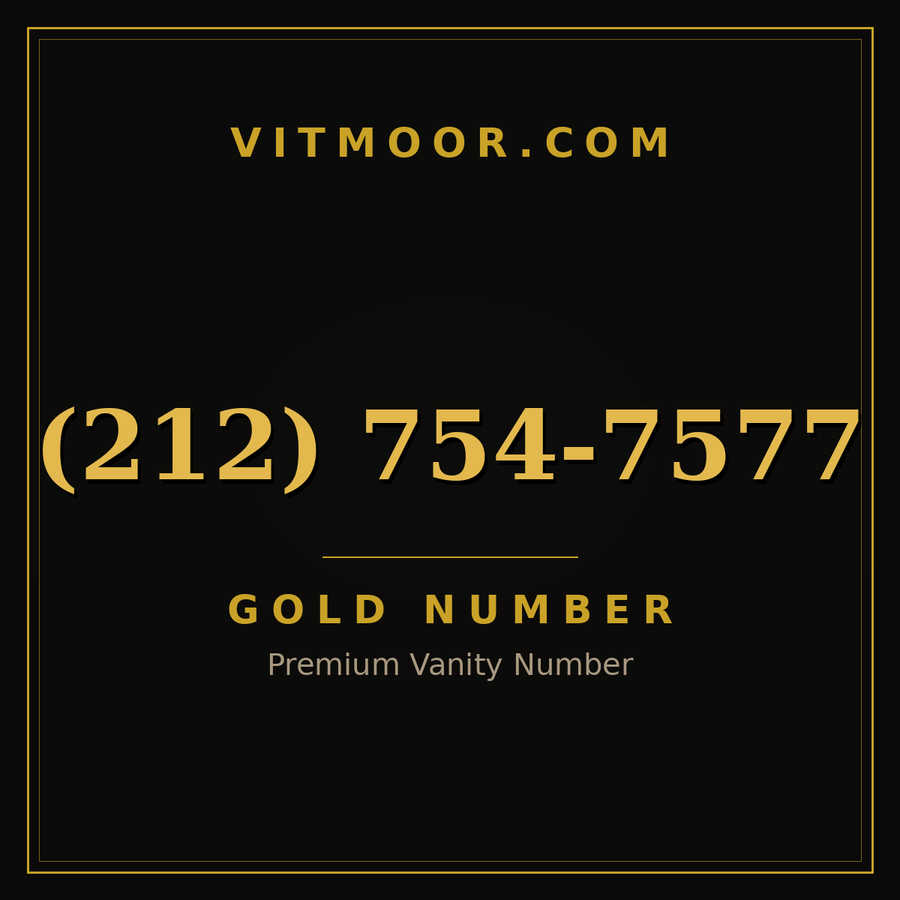 VITMOOR Gold premium number (212) 754-7577