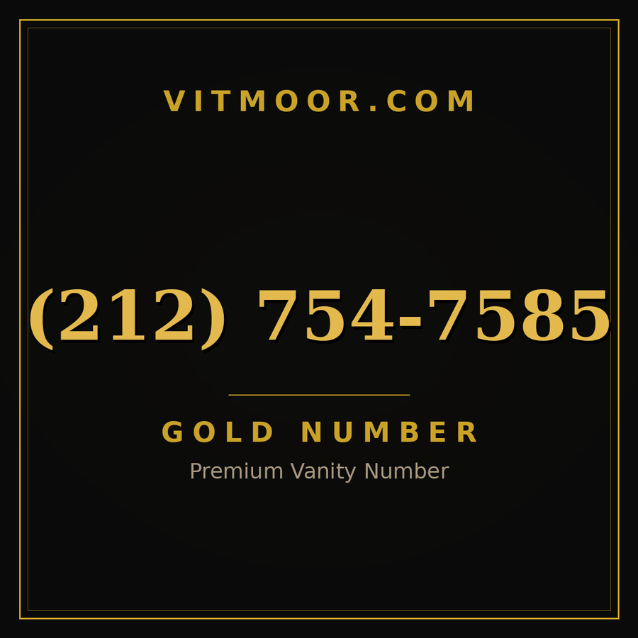 VITMOOR Gold premium number (212) 754-7585