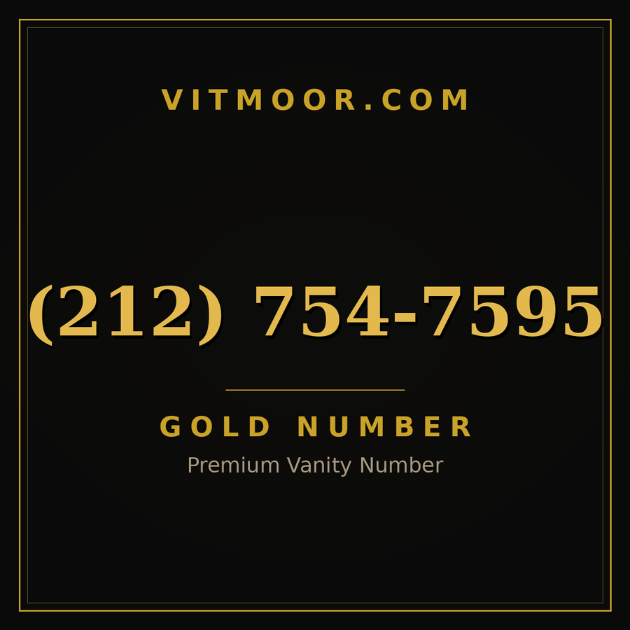 VITMOOR Gold premium number (212) 754-7595