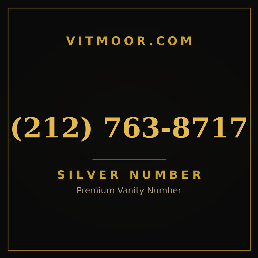 VITMOOR Silver premium number (212) 763-8717