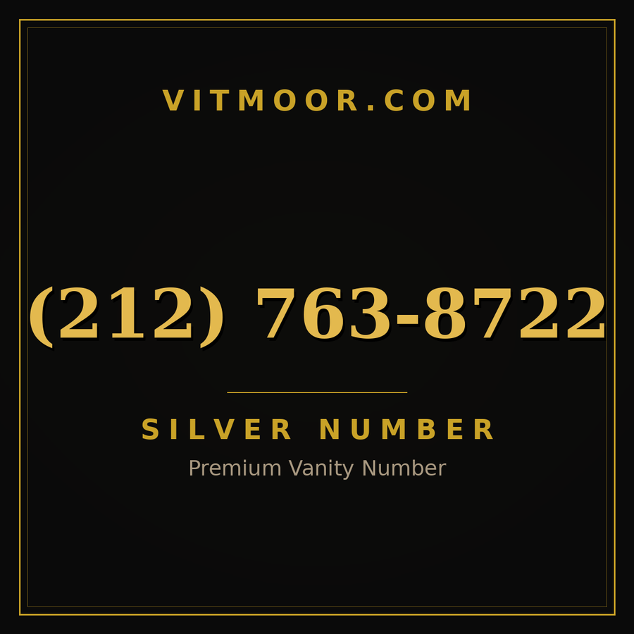 VITMOOR Silver premium number (212) 763-8722