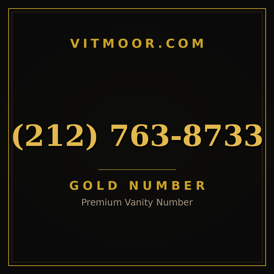 VITMOOR Gold premium number (212) 763-8733