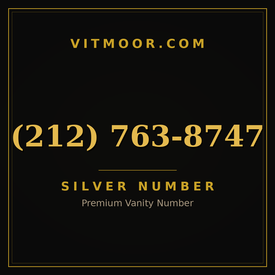 VITMOOR Silver premium number (212) 763-8747