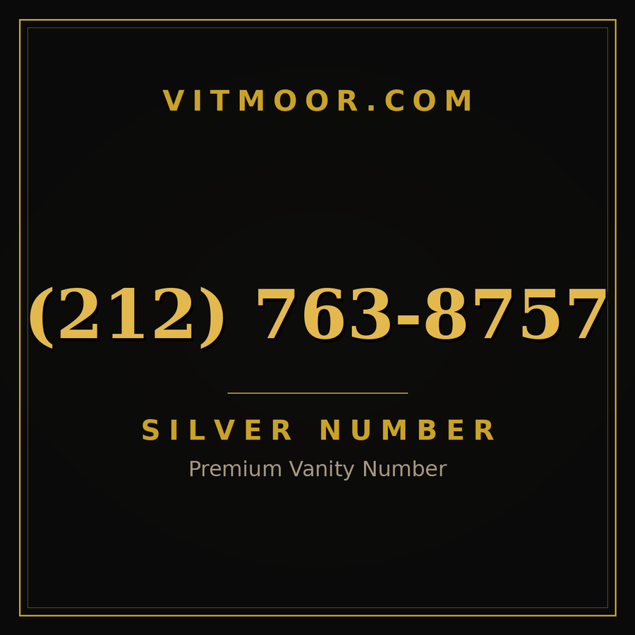 VITMOOR Silver premium number (212) 763-8757
