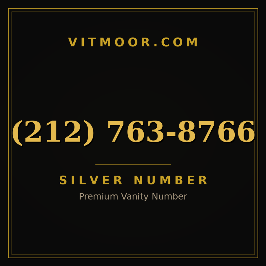 VITMOOR Silver premium number (212) 763-8766