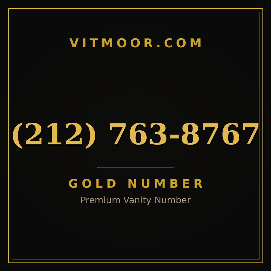 VITMOOR Gold premium number (212) 763-8767
