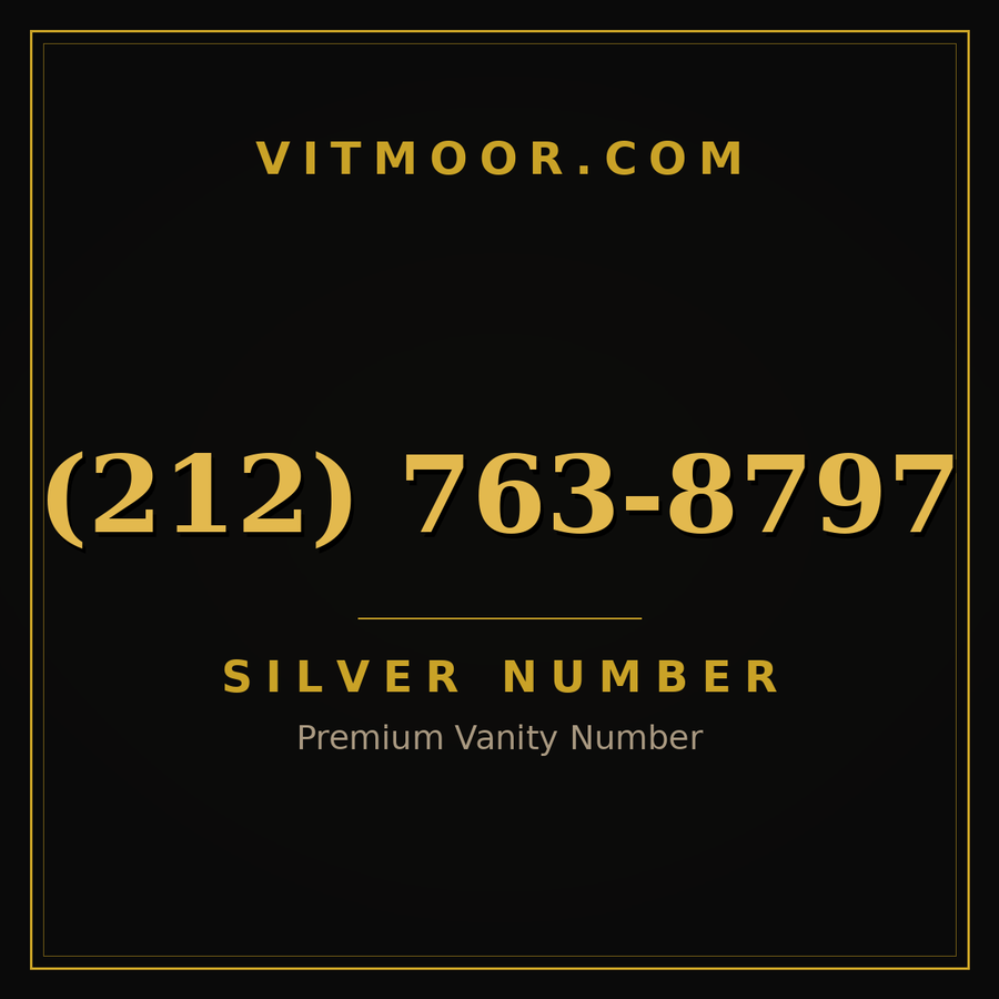VITMOOR Silver premium number (212) 763-8797