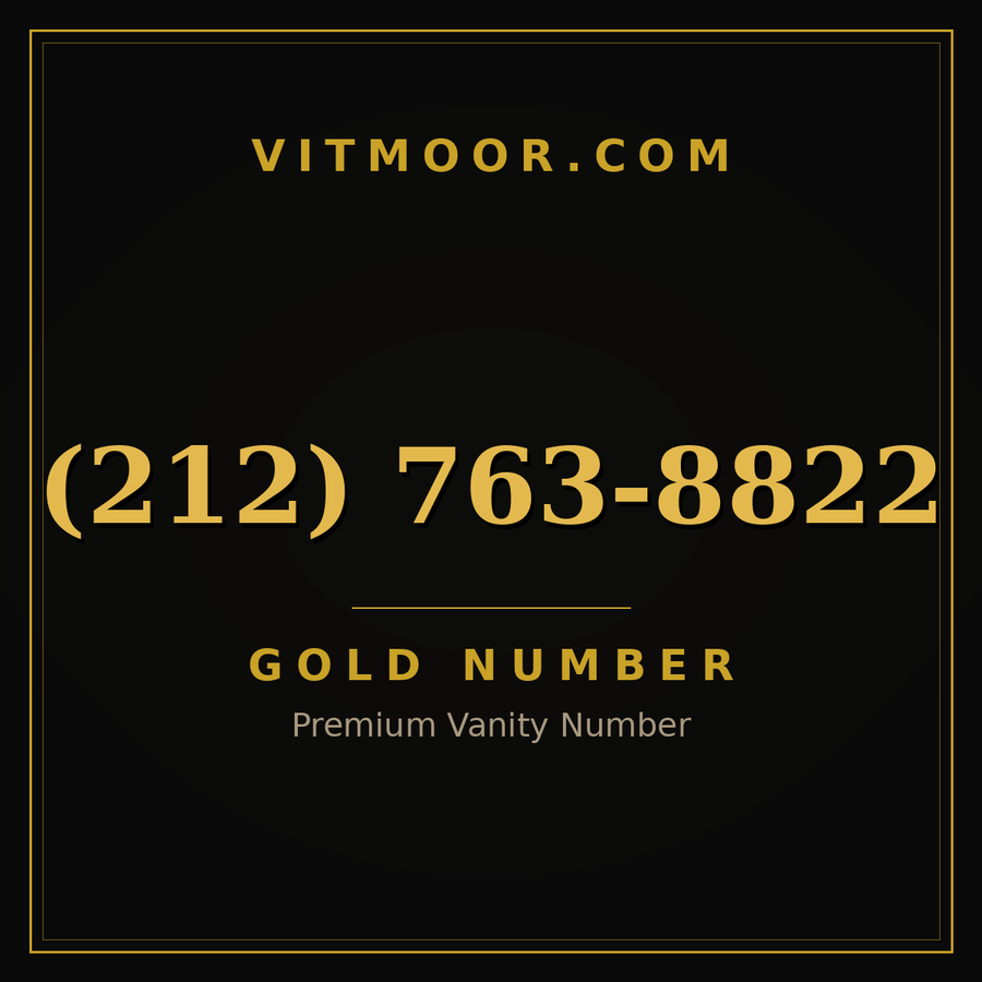 VITMOOR Gold premium number (212) 763-8822
