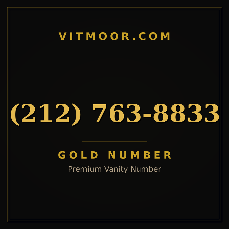 VITMOOR Gold premium number (212) 763-8833