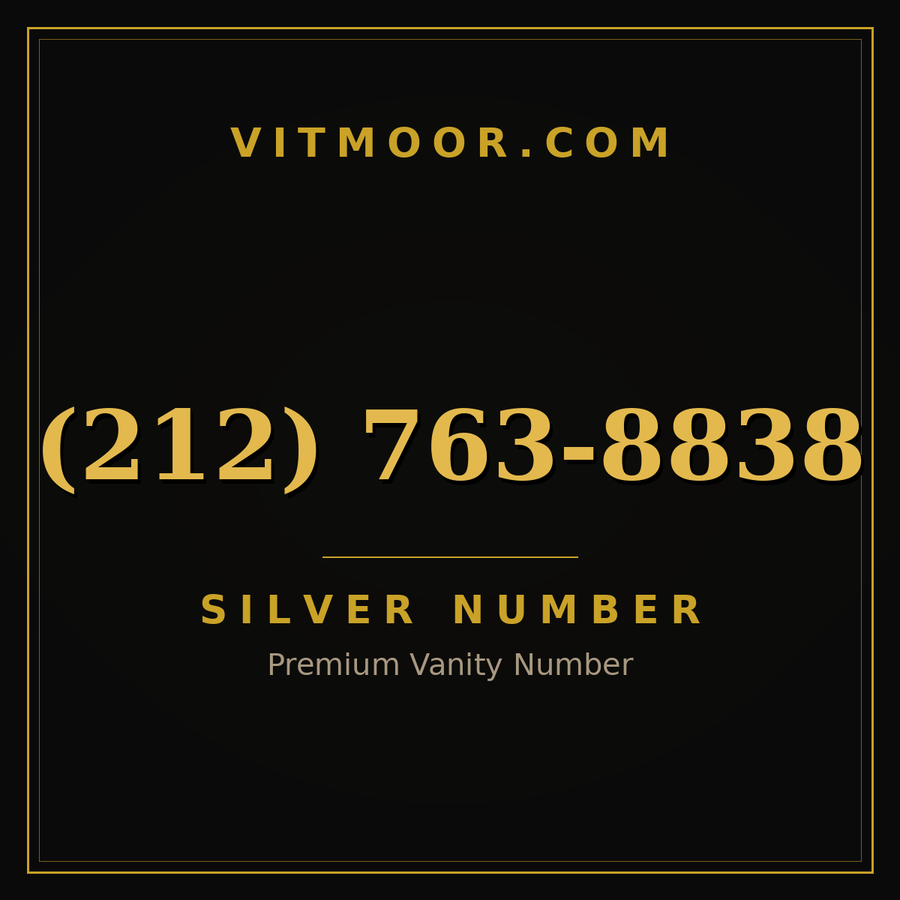 VITMOOR Silver premium number (212) 763-8838