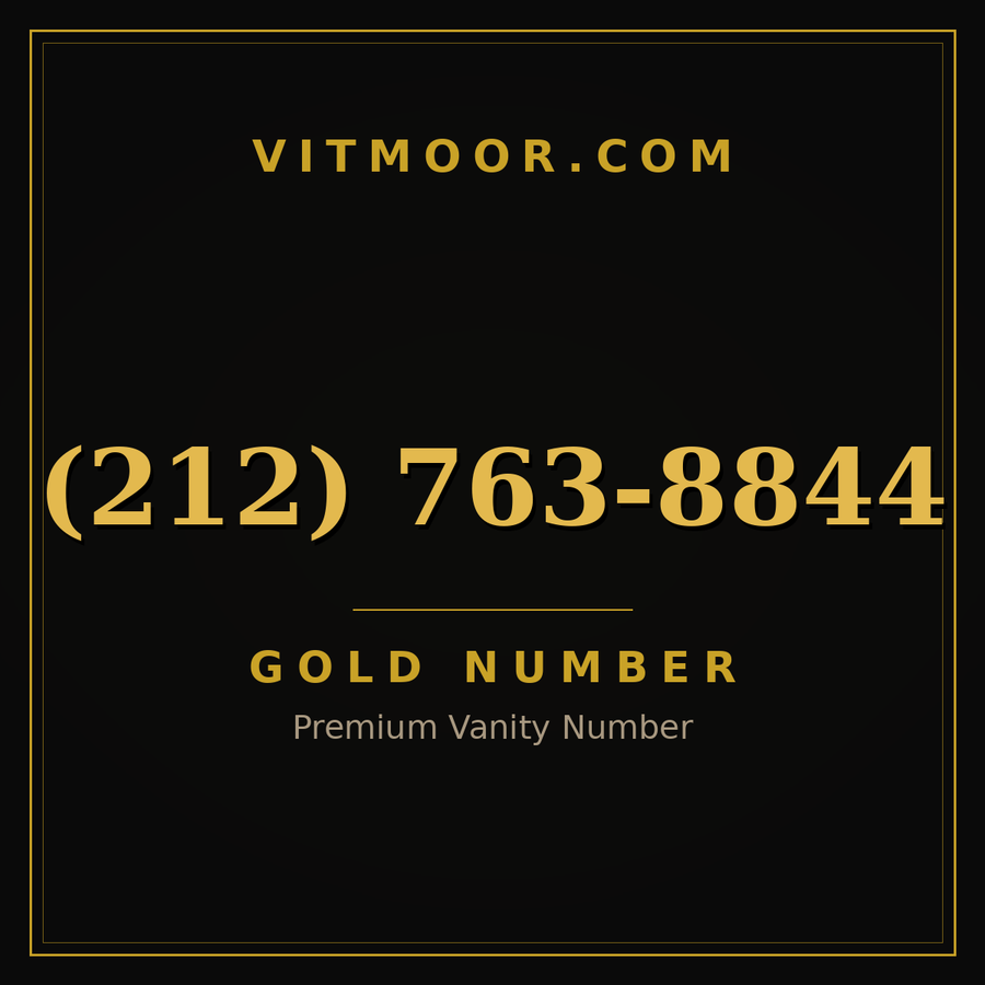 VITMOOR Gold premium number (212) 763-8844
