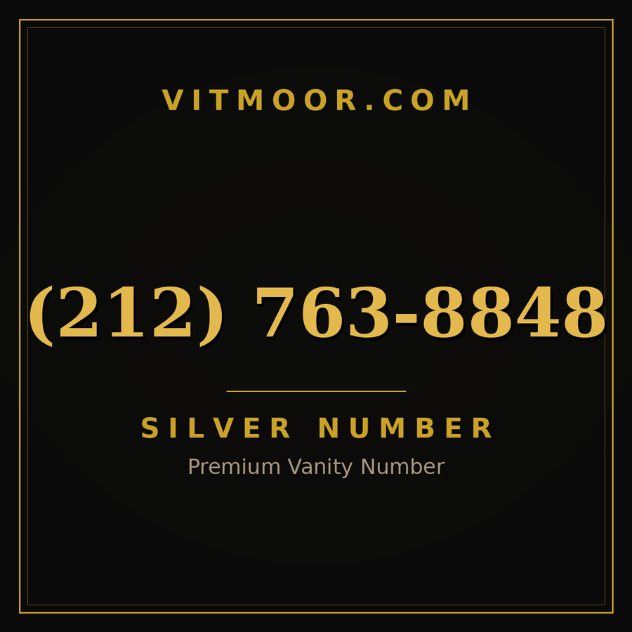 VITMOOR Silver premium number (212) 763-8848