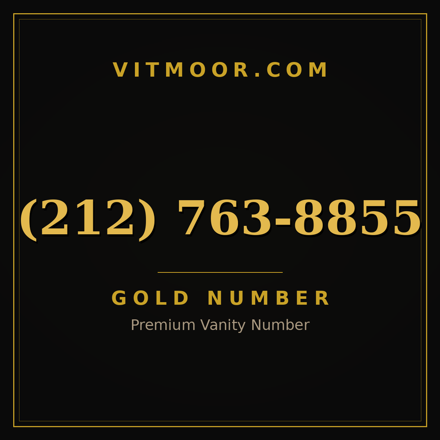VITMOOR Gold premium number (212) 763-8855