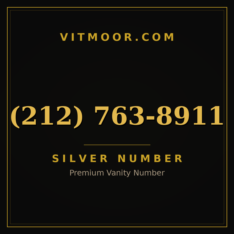 VITMOOR Silver premium number (212) 763-8911