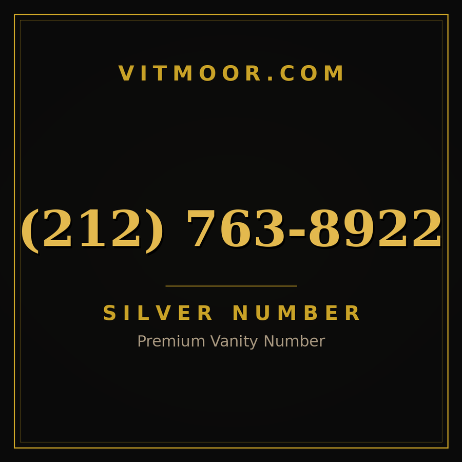VITMOOR Silver premium number (212) 763-8922