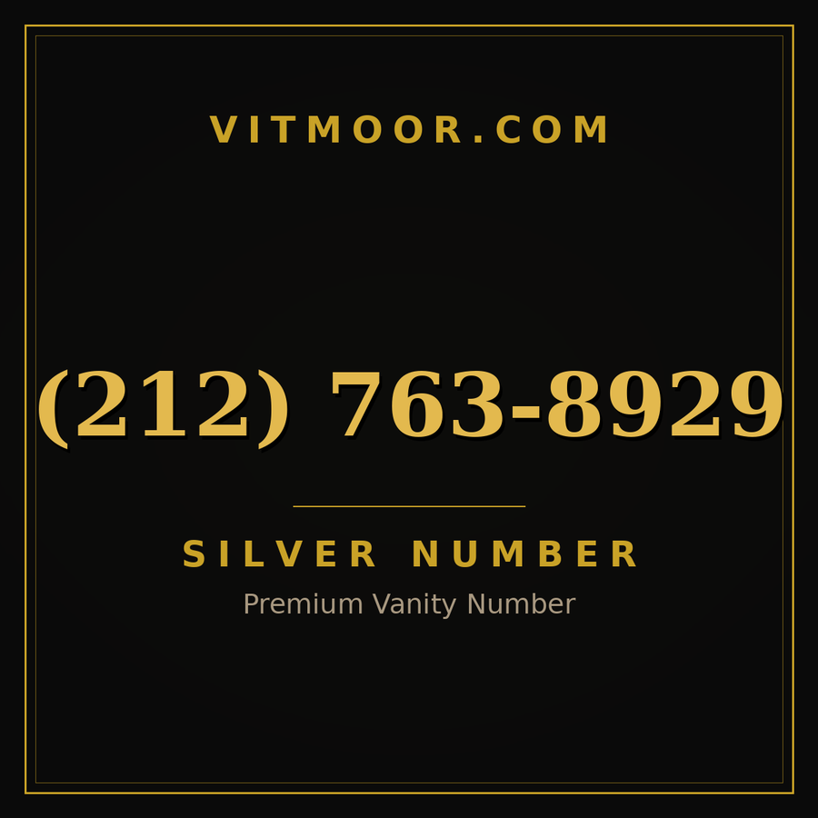 VITMOOR Silver premium number (212) 763-8929