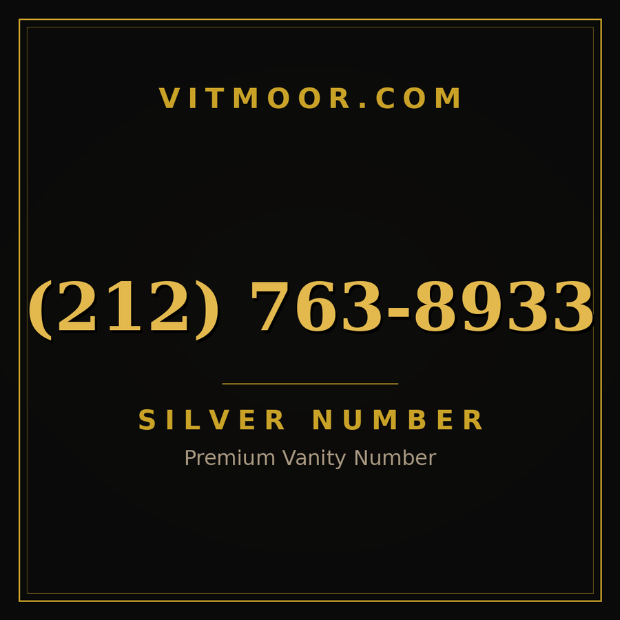 VITMOOR Silver premium number (212) 763-8933