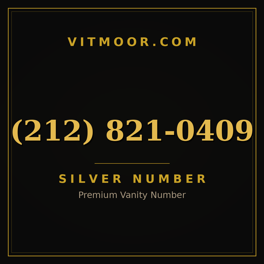 VITMOOR Silver premium number (212) 821-0409