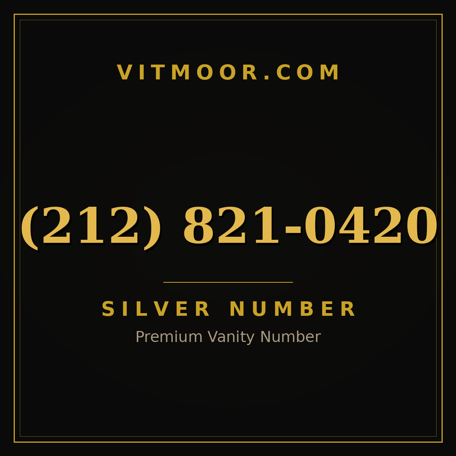 VITMOOR Silver premium number (212) 821-0420