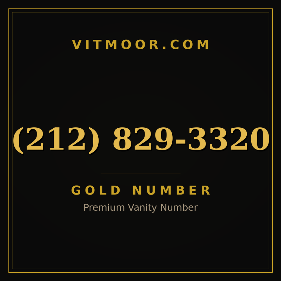 VITMOOR Gold premium number (212) 829-3320